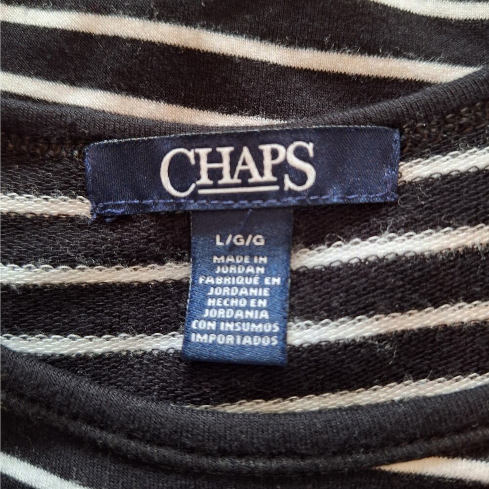 Chaps Oleander Black and White Stripe Sleeveless Dress Size L - Picture 14 of 14